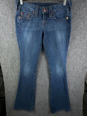 True Religion Bobby Jeans 26 Blue Denim USA Made Stretch Casual Women Flare